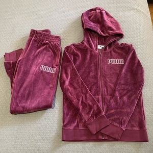 Puma girls’ velour tracksuit